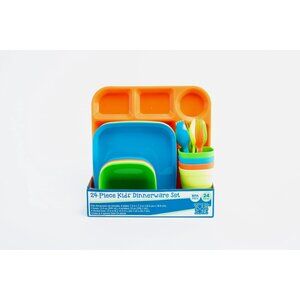 Your Zone 24-Piece Plastic Dinnerware Set for Kids - OBYG - NIB!